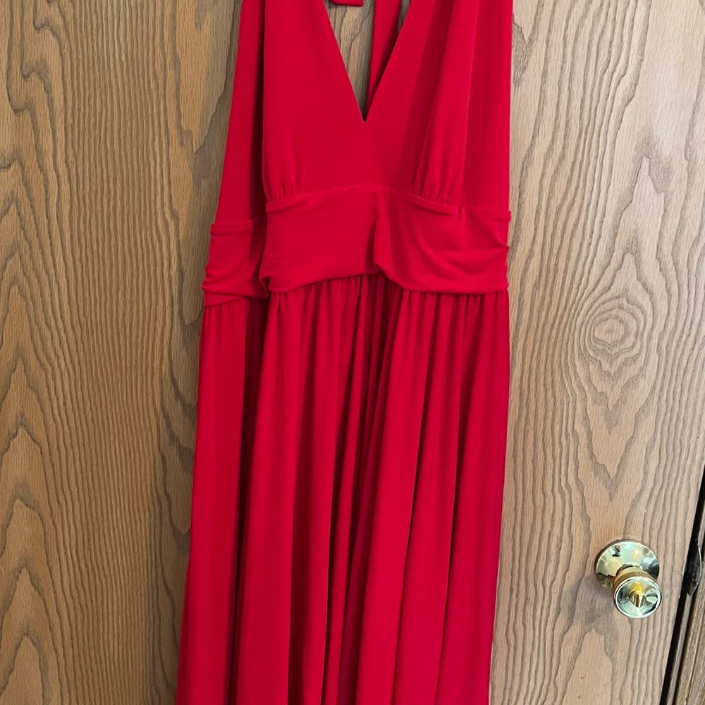 Moda International Vibrant Red Backless Dress